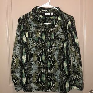 Kim Rogers Green 🐍 Print Blouse